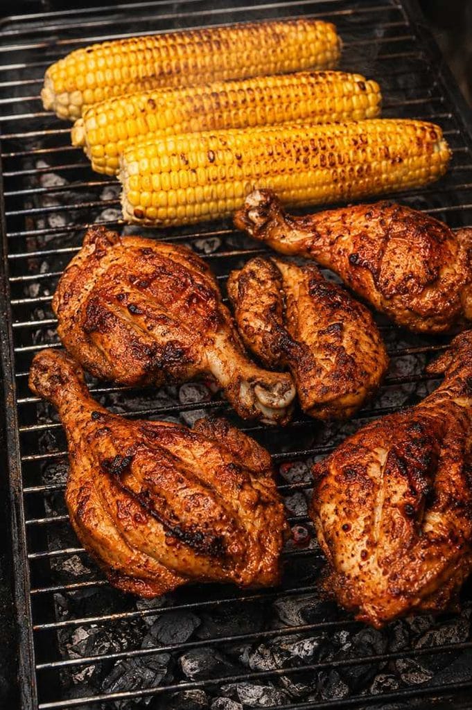 chicken on charcoal grill